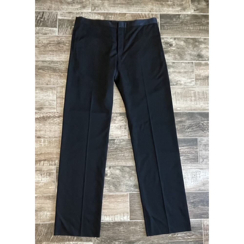 $1,895 NWT Givenchy Black 100% Wool Lined Flat Front Dress Pants 54(38)